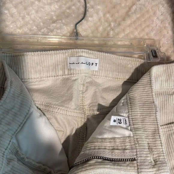 LOFT Made And Loved Straight Corduroy Pants Whisper White Size 8 / 29 - Picture 8 of 9